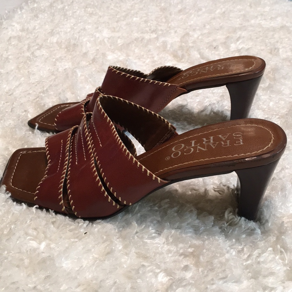 Franco Sarto Brown Heeled Sandals